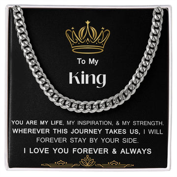 To My King Cuban Link Necklace Valentine's Day Soulmate Anniversary